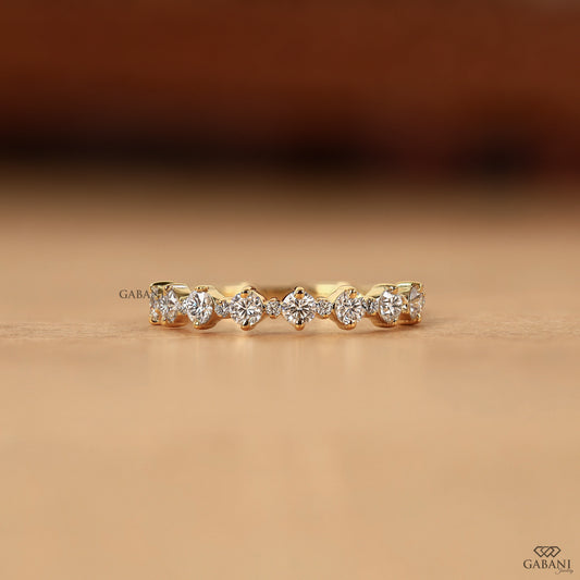 Gabani Jewelry half eternity lab diamond band in yellow gold