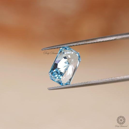 3 CT Radiant Cut Lab Grown Diamond, Intense Vivid Blue Lab Created Diamond, Fancy Loose Diamond for Engagement Ring and Pendants, Gift for Her