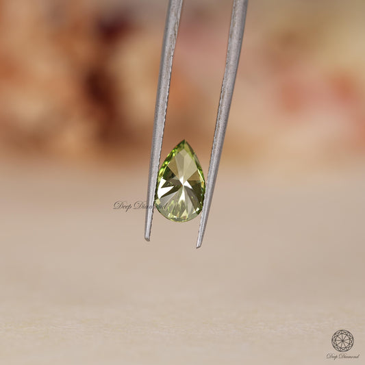2.10 CT Green Pear Cut Lab Grown Diamond, Loose Lab Created Diamond for Wedding Ring and Pendant, Certified Fancy Shaped Green Diamond for Her