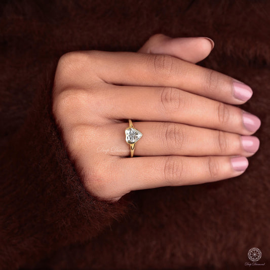 Bezel Set Heart Shape Diamond Solitaire Ring, 2 CT Lab Grown Diamond Ring, Engagement Ring for Women, Comfort Fit Wedding Ring, Bridal Ring