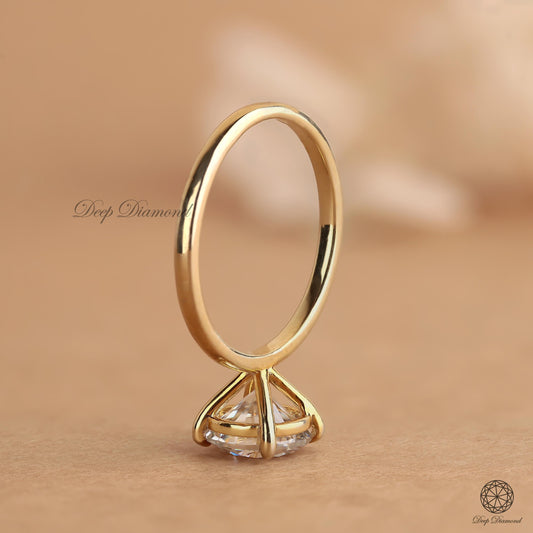 Round Cut Lab Grown Diamond Engagement Ring, IGI Certified E/VS1 Brilliant Cut Diamond Ring, Classic Solitaire Ring, Proposal Ring for Women