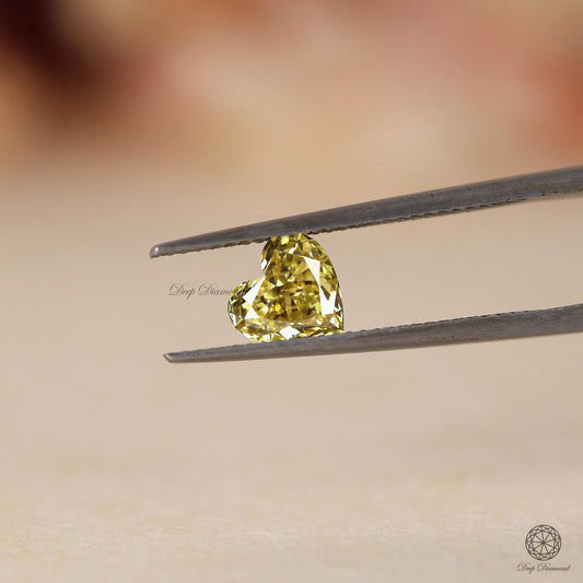 1.75 CT Yellow Color Heart Shape Diamond, IGI Certified Lab Grown Diamond for Ring and Pendant, Loose Vivid Yellow Heart Diamond, Gift for Her