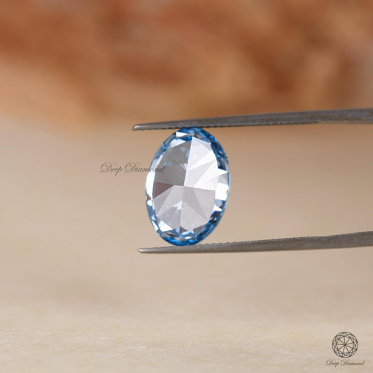 Fancy Vivid Blue Diamond, IGI Certified 2.40 Carat Oval Cut Lab Created Diamond, Loose Diamond for Engagement Ring and Pendants, Gift for Wife