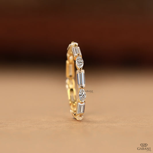 gabani jewelry marquise baguette lab diamond wedding ring in gold