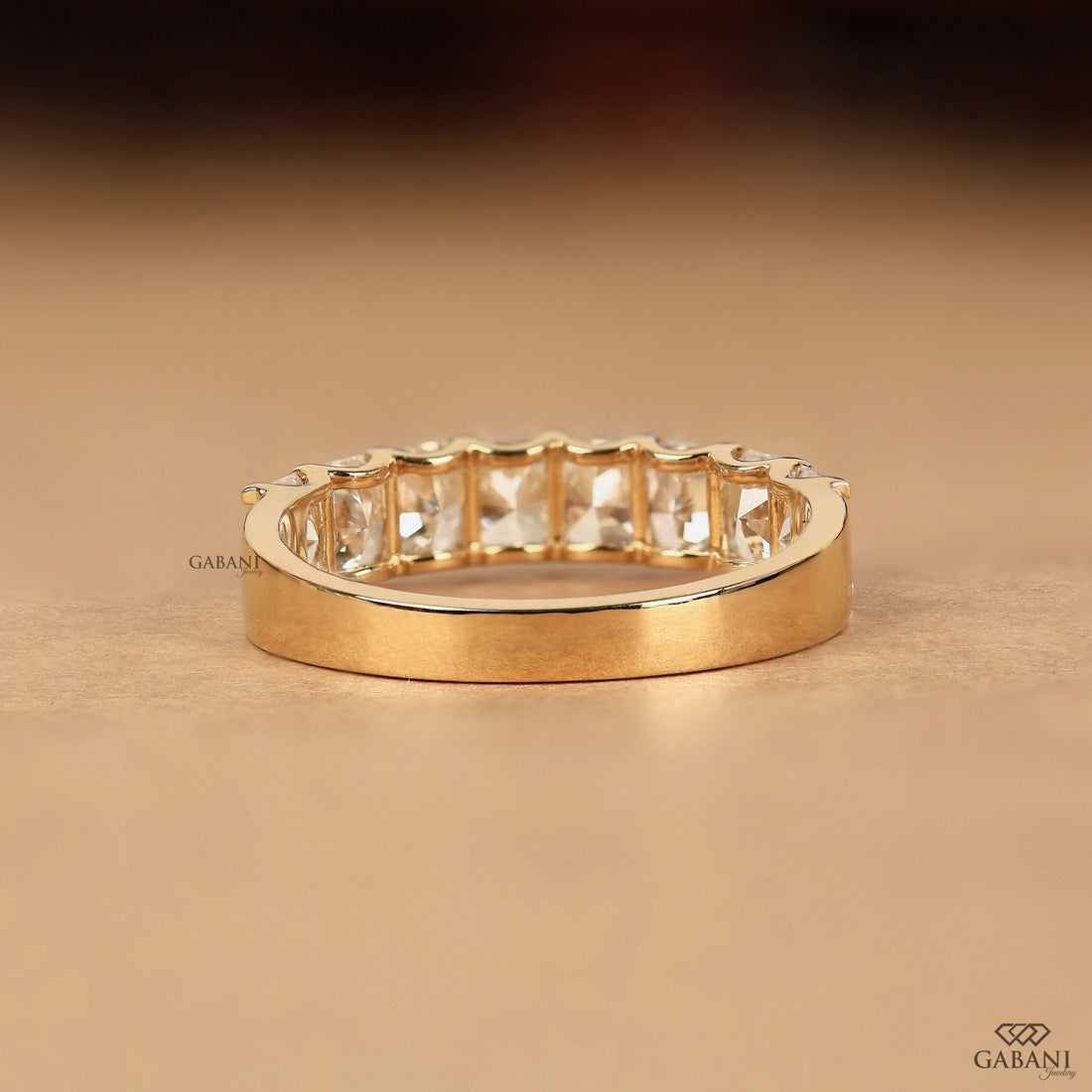Radiant cut lab grown diamond stacking band by Gabani Jewelry