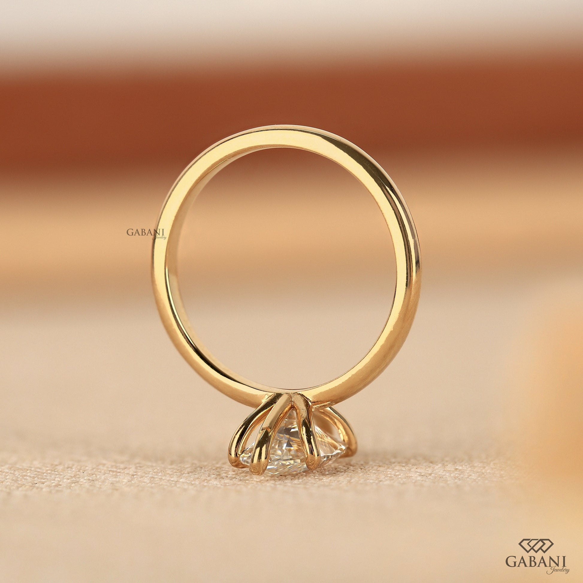 Elegant marquise cut lab diamond ring with claw prong setting
