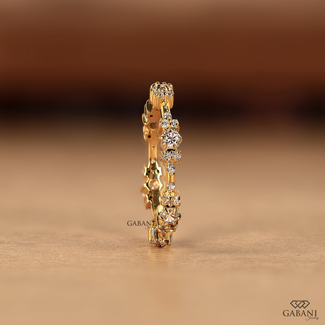 Minimal lab grown diamond wedding band with a continuous eternity design that complements engagement rings with timeless style.
