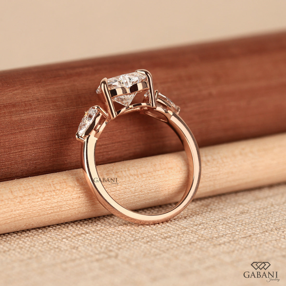 Heart Cut Lab Grown Diamond Ring With Pear Diamond Accents