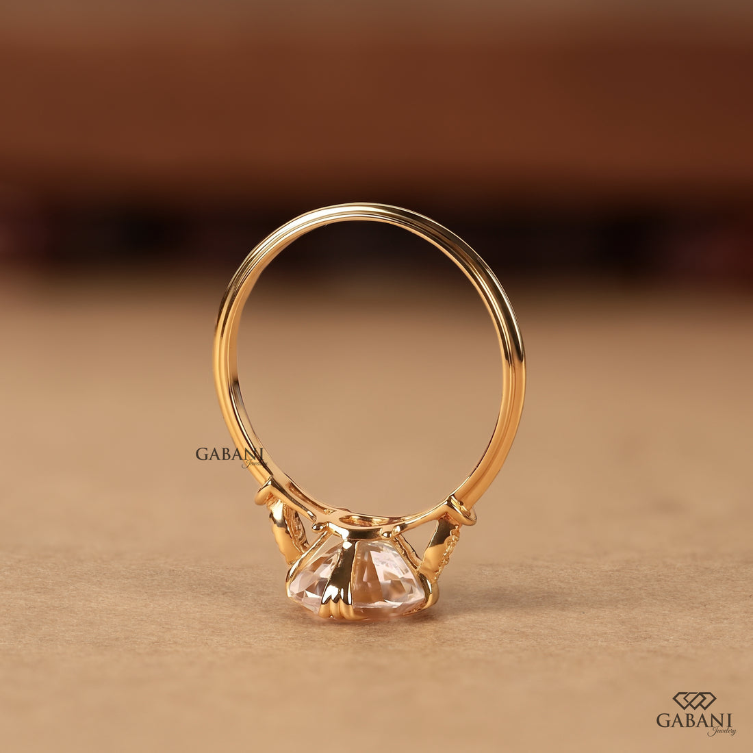Cushion cut lab grown diamond ring with sculpted band details