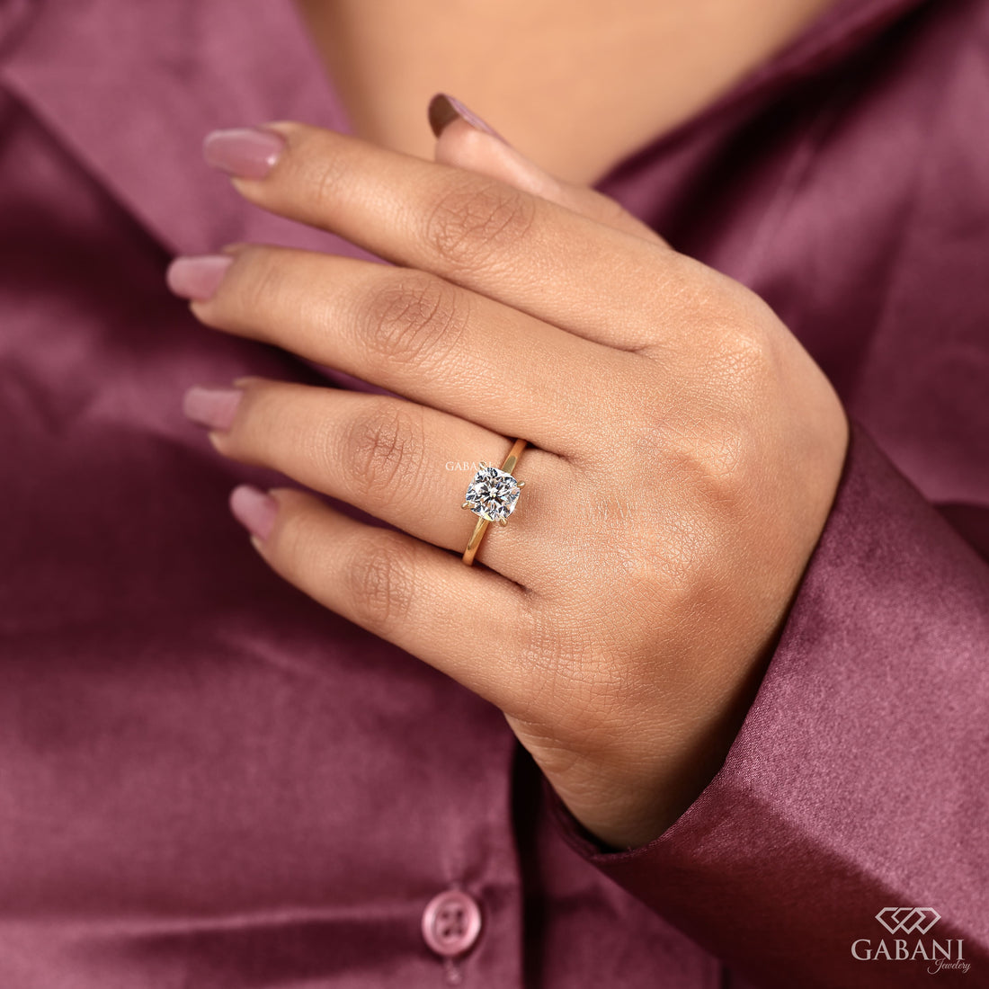 Cushion Cut Diamond Solitaire Ring, Timeless Bridal Engagement Ring