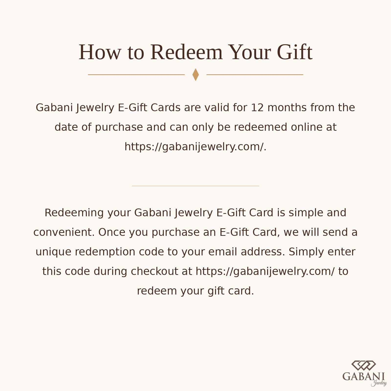 Gabani Jewelry Gift Card