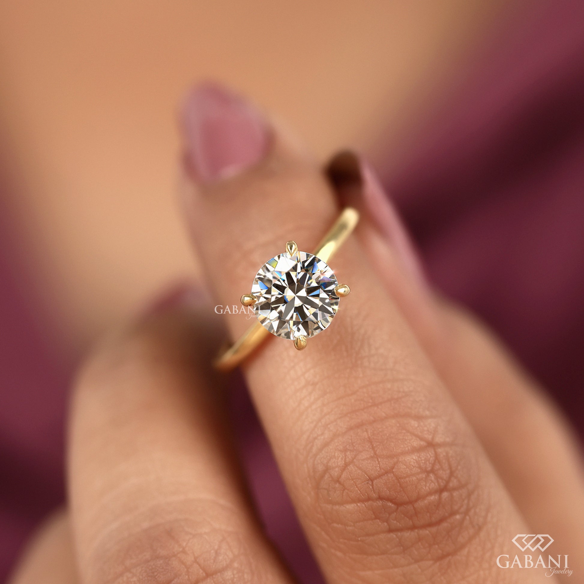 classic round lab grown diamond solitaire ring crafted in 14k yellow gold