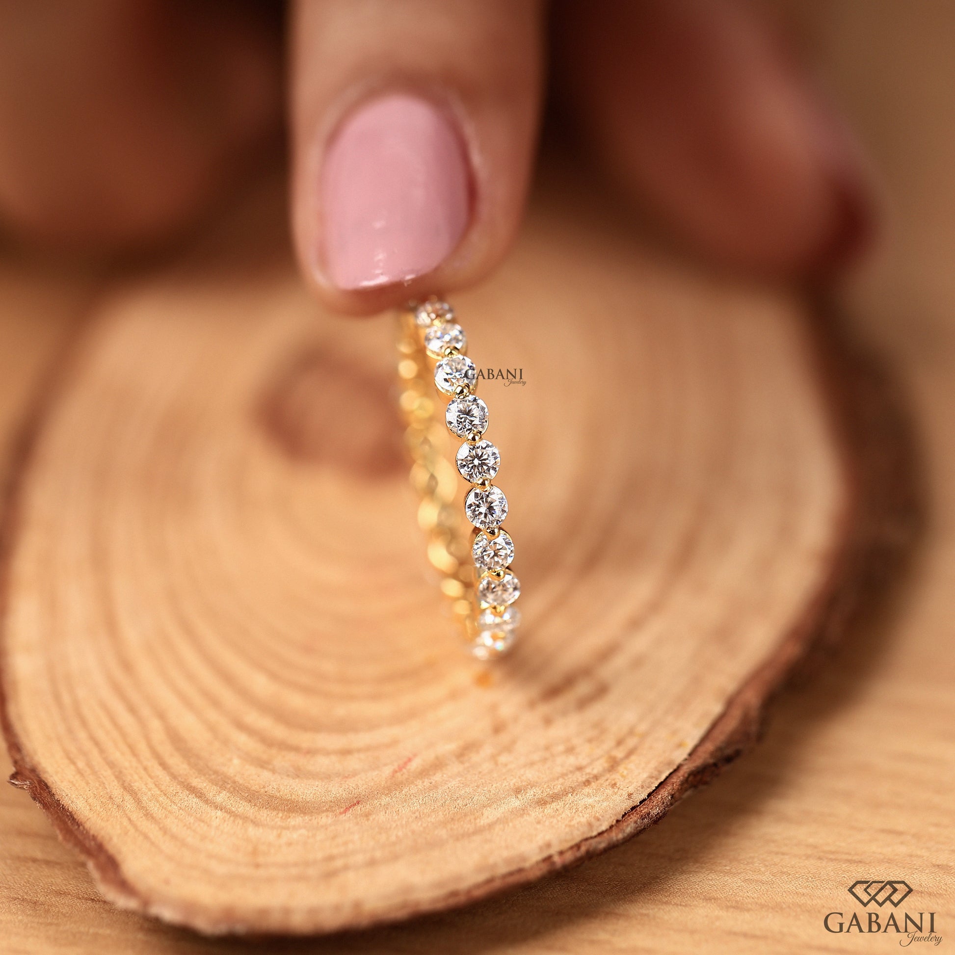 round lab diamond anniversary band with eternity design