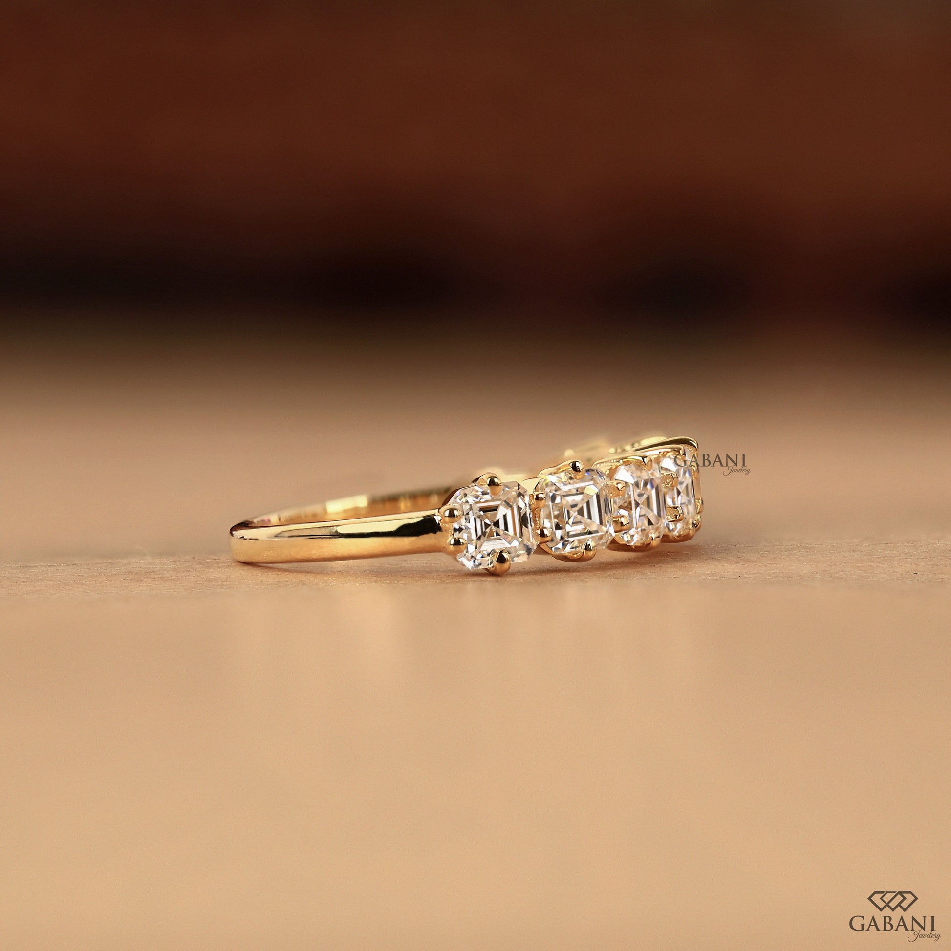 Comfort fit lab grown diamond band in yellow gold