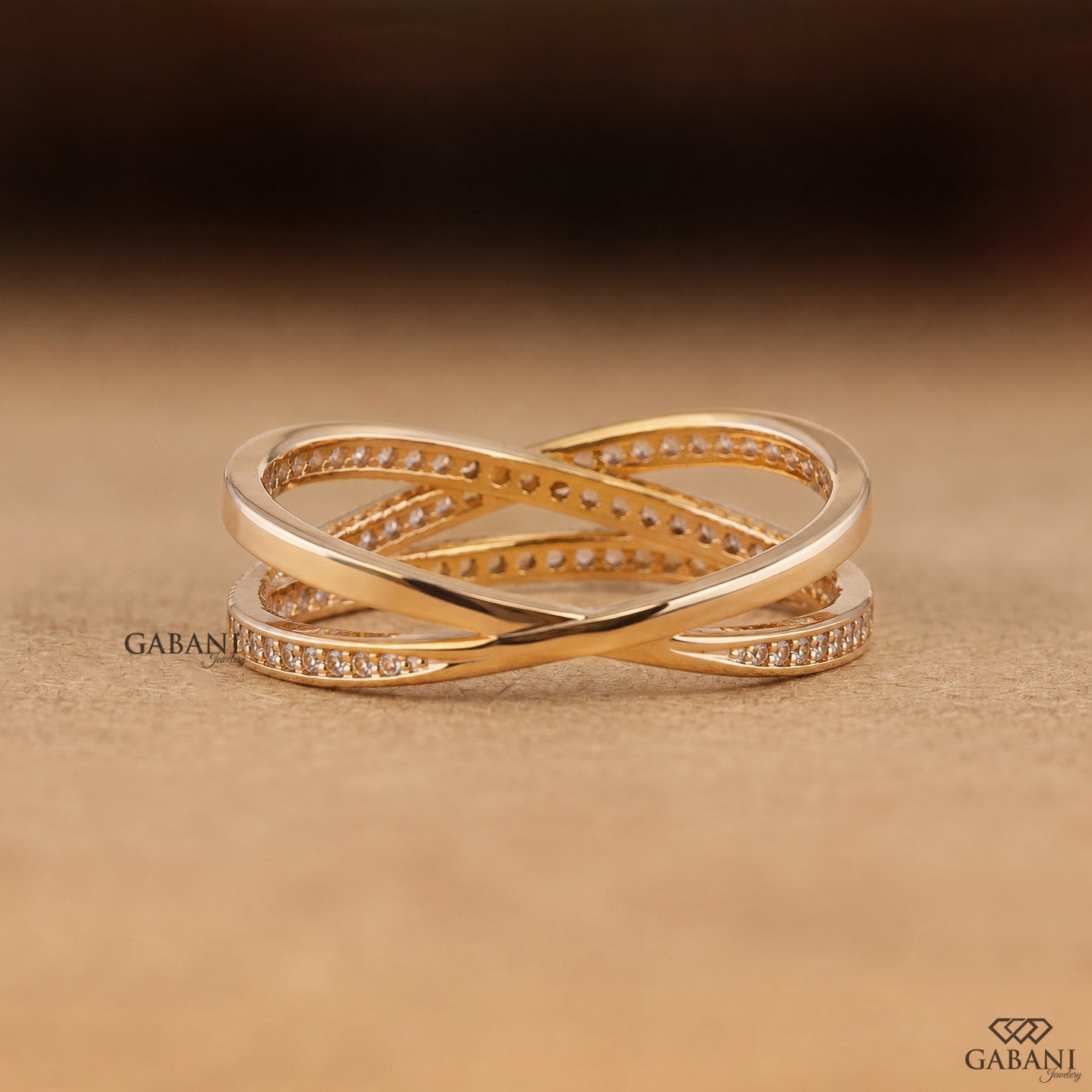 Criss cross diamond wedding band crafted with lab grown diamonds for stacking