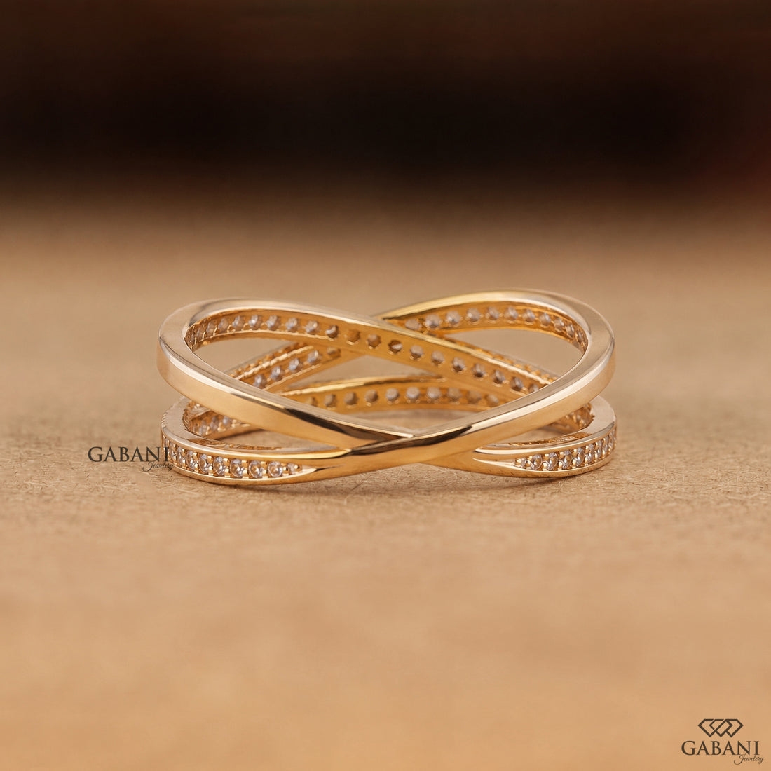 Criss cross diamond wedding band crafted with lab grown diamonds for stacking