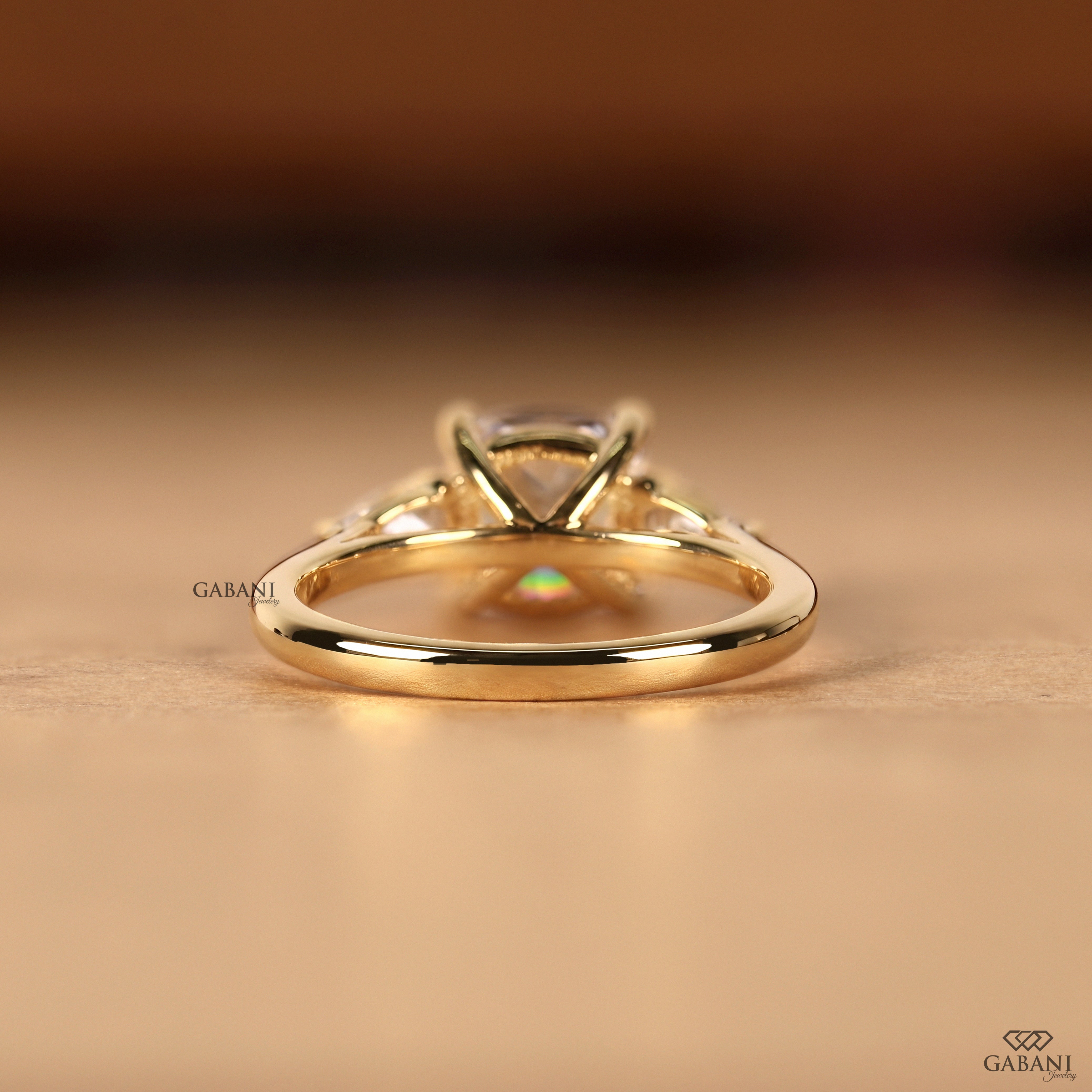 Cushion cut lab grown diamond bridal ring by Gabani Jewelry