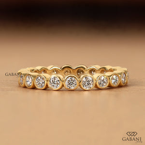 Bezel Set Round Diamond Full Eternity Wedding Band