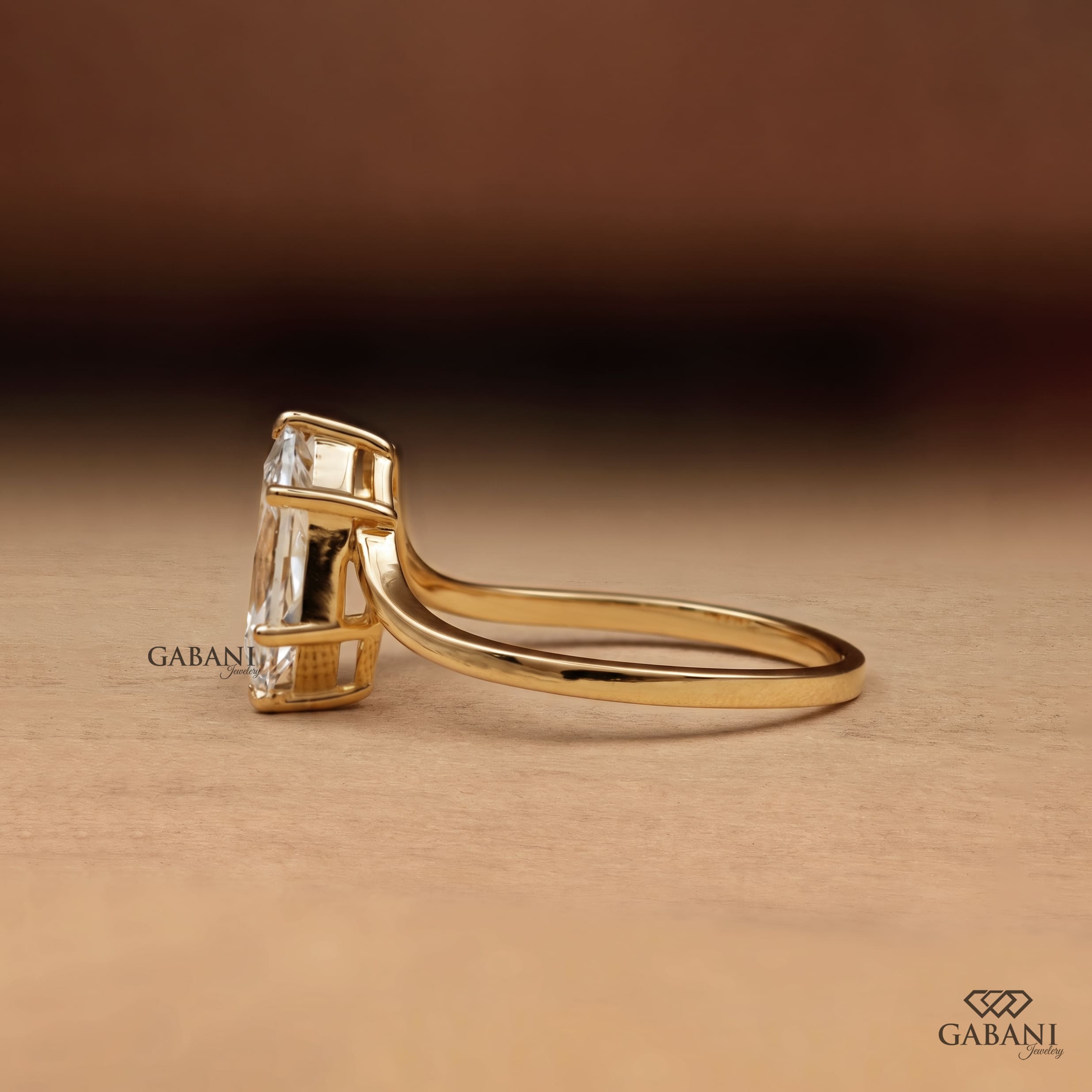 Marquise cut lab grown diamond solitaire engagement ring