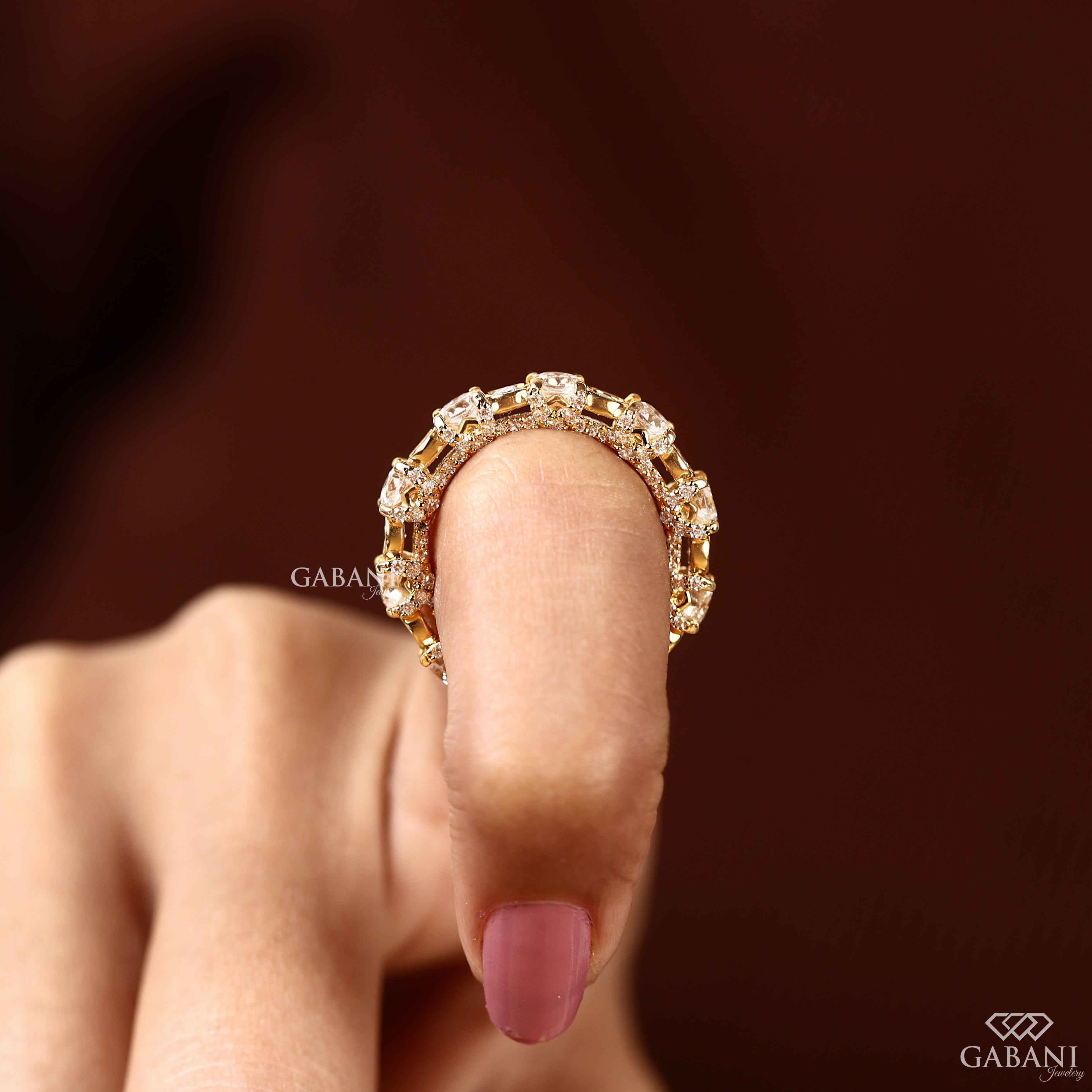 Round cut lab grown diamond eternity band for women
