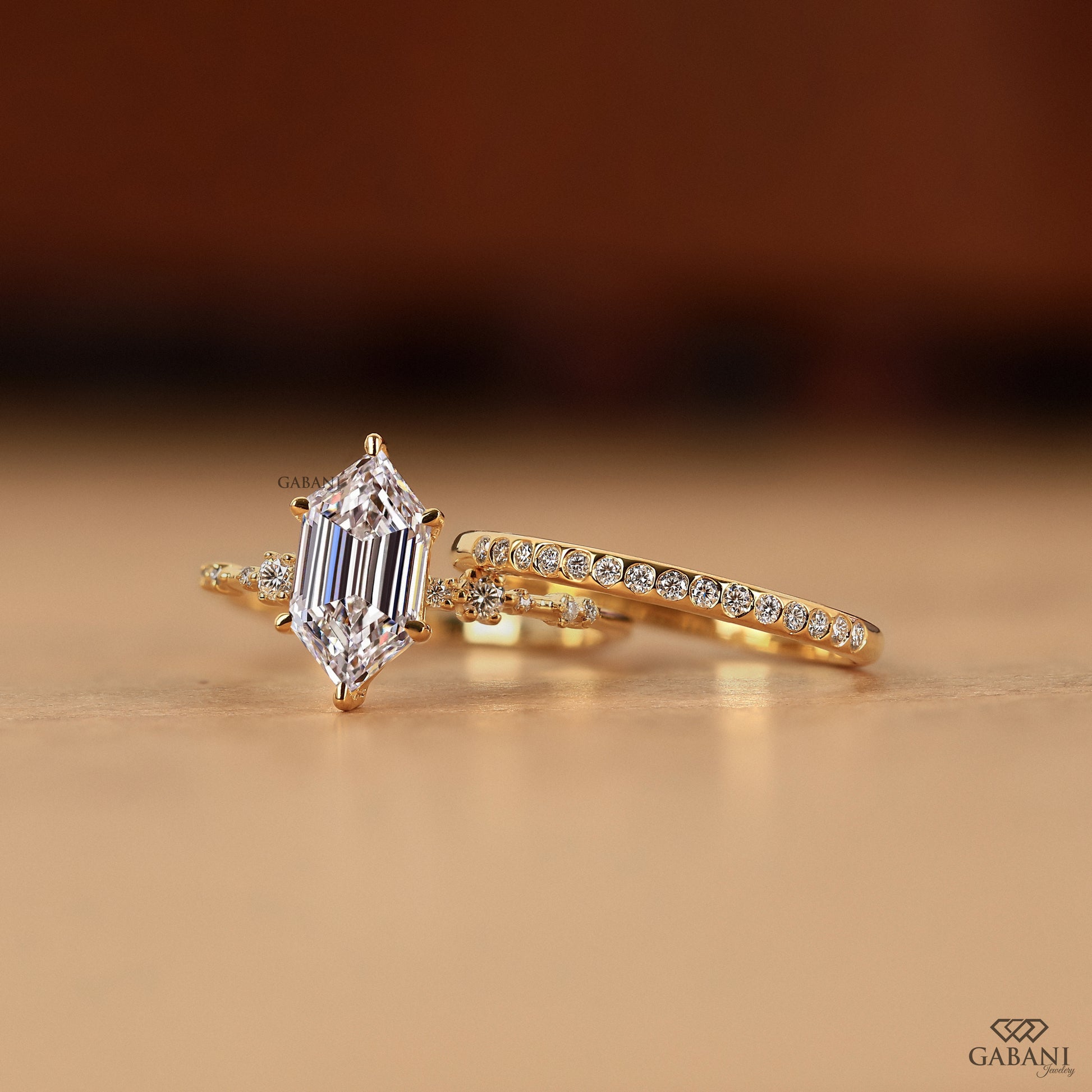 dainty flush set lab diamond wedding band in 14k gold