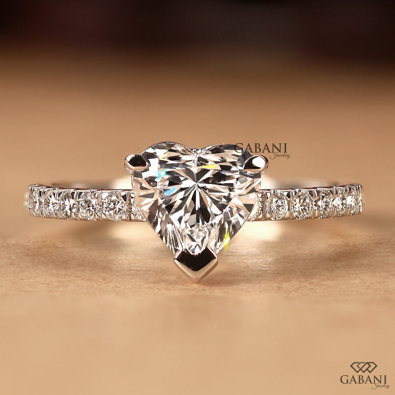 Heart Shaped Lab Grown Diamond Solitaire Ring