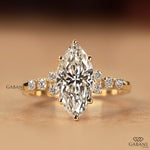 Marquise cut Diamond Engagement Ring in Cluster Style