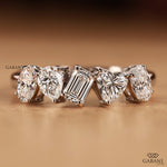 Multi Shaped Lab Grown Diamond Wedding Band - Half Eternity
