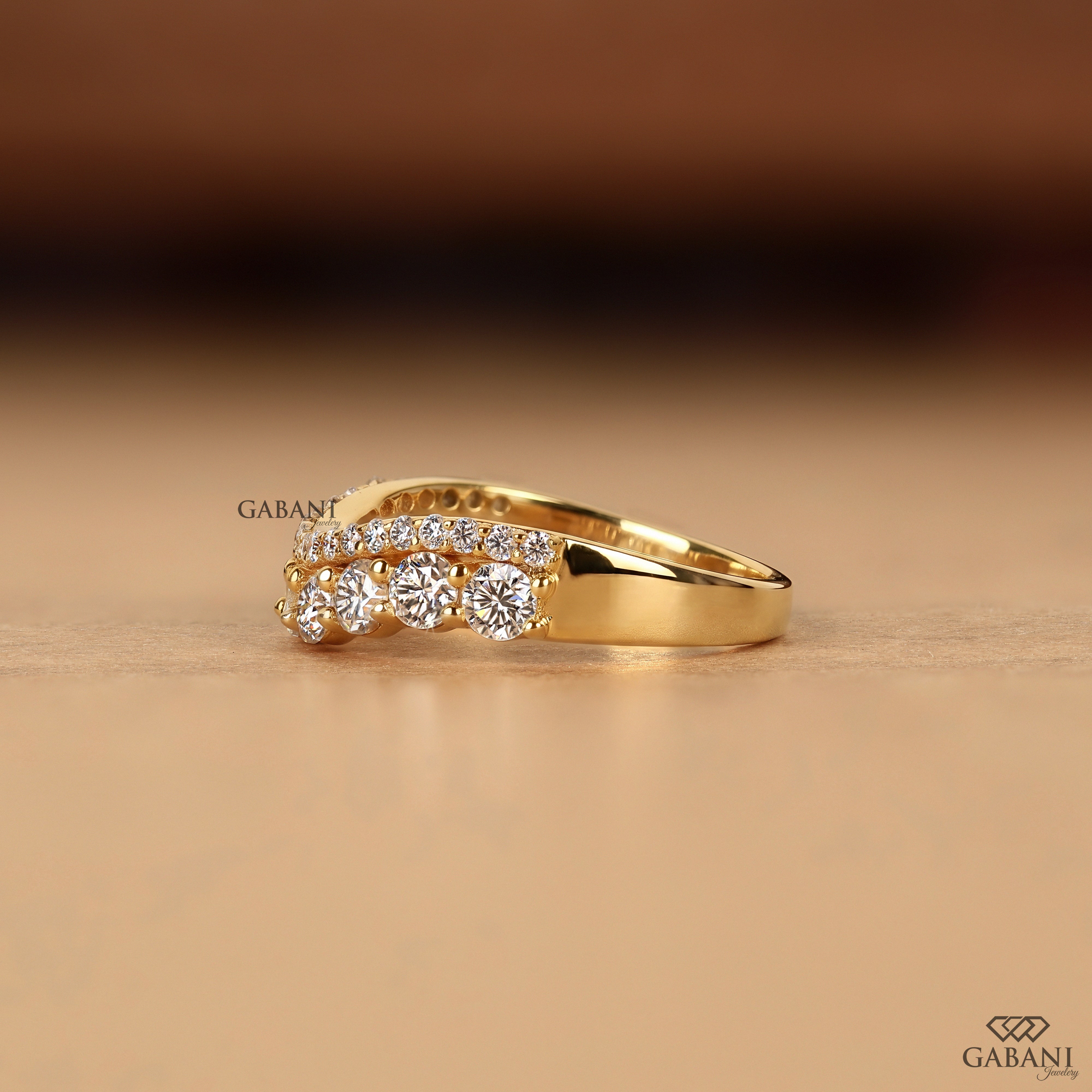 Lab grown diamond matching wedding band in 14K gold
