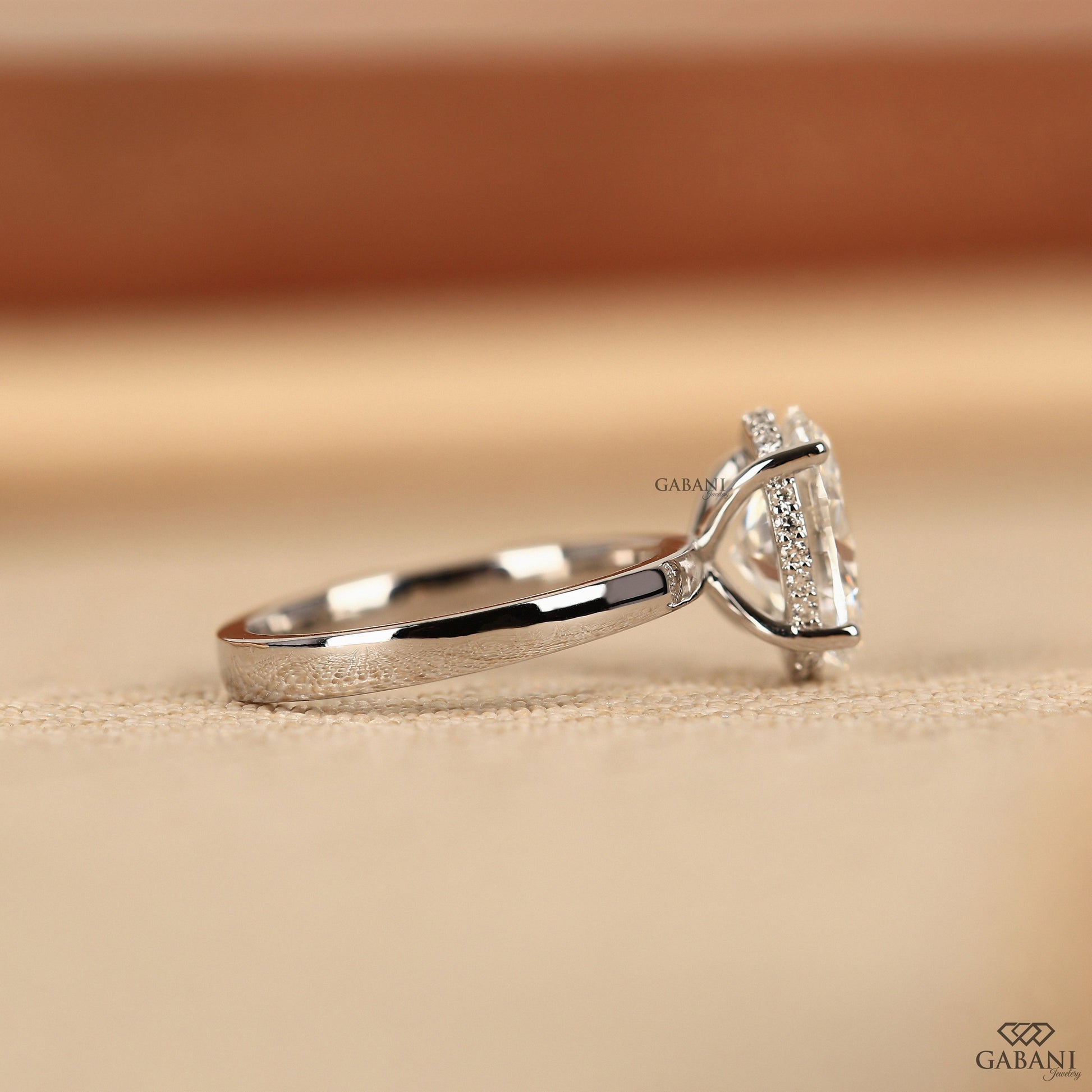 oval cut lab grown diamond ring with clean flat band design