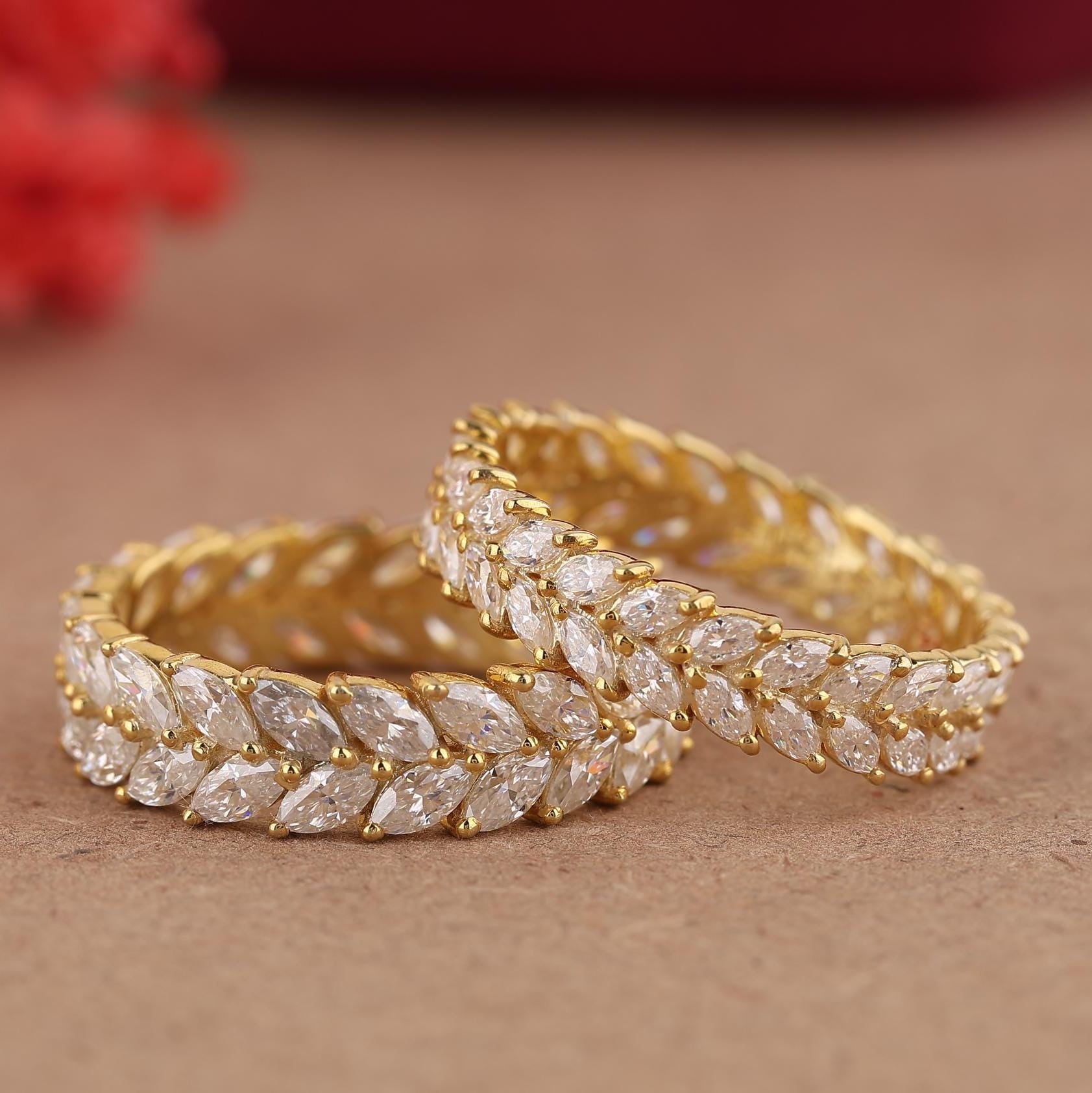 Double Row Wedding Band, Marquise Cut Moissanite Band Full Eternity Stackable Band Unique Wedding Band For Women, Anniversary Gift For Love