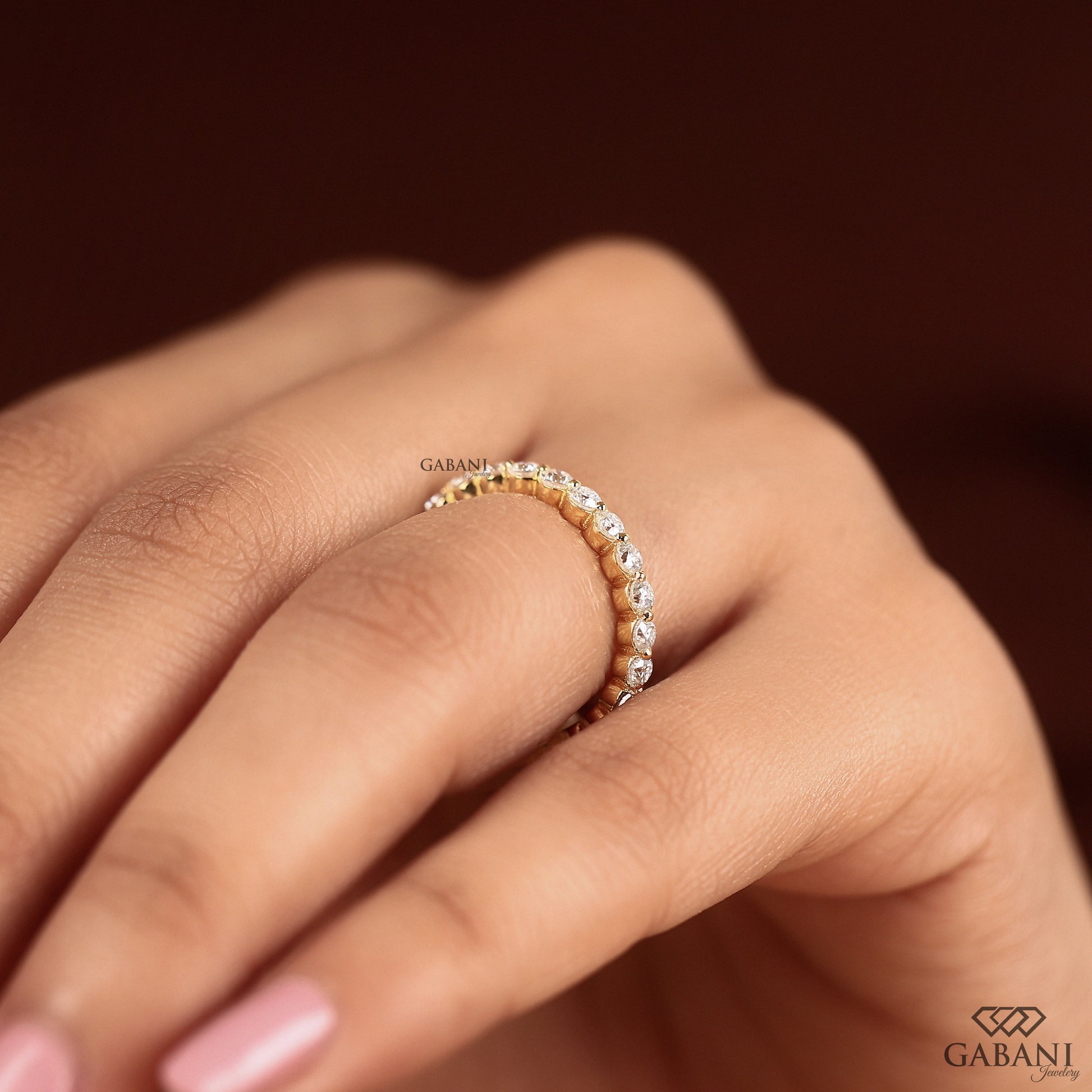 minimal round cut lab diamond bridal stack ring