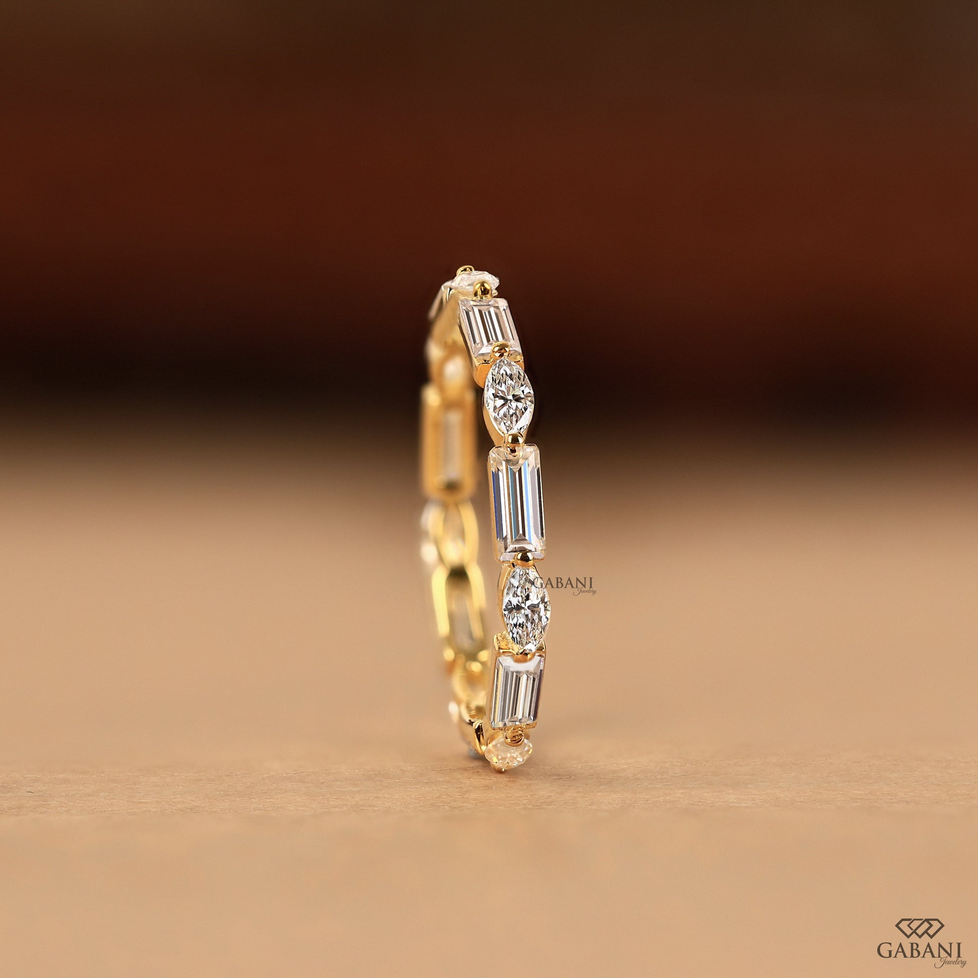 gabani jewelry marquise baguette lab diamond wedding ring in gold