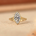 Marquise Cut Diamond Bezel Solitaire Engagement Ring