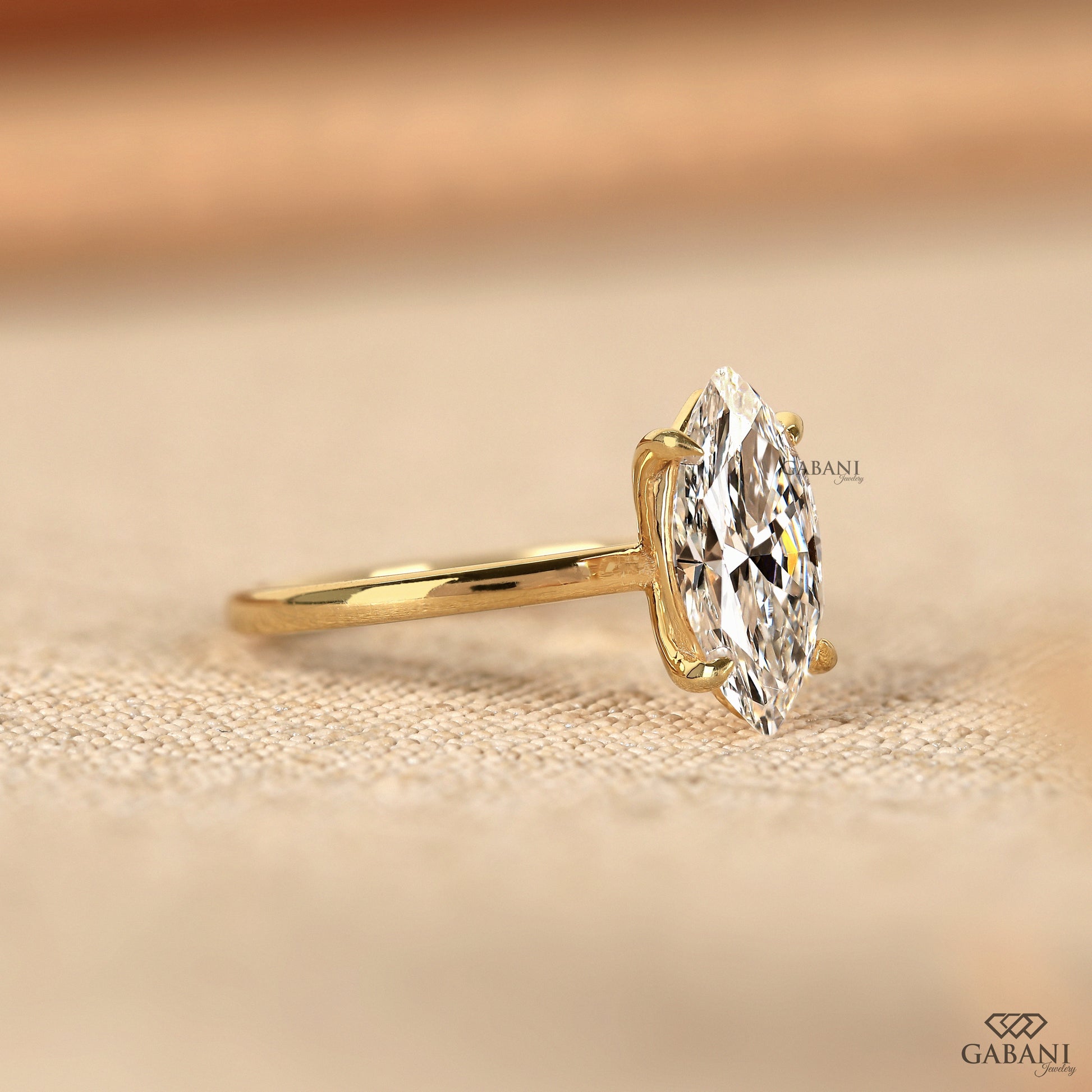 classic marquise lab grown diamond solitaire ring with clean proportions and secure setting