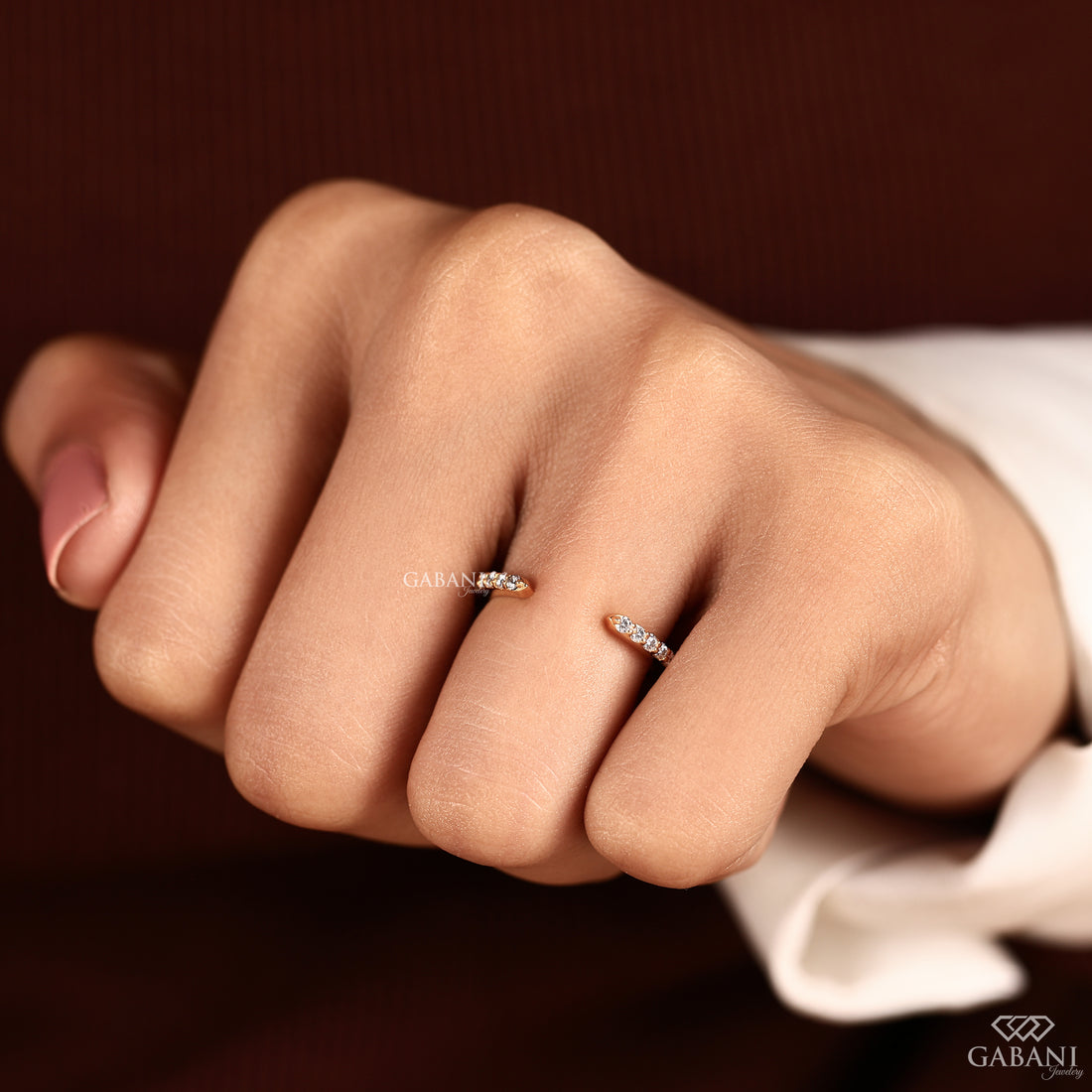 Opan Claw Lab Diamond Wedding Band For Women