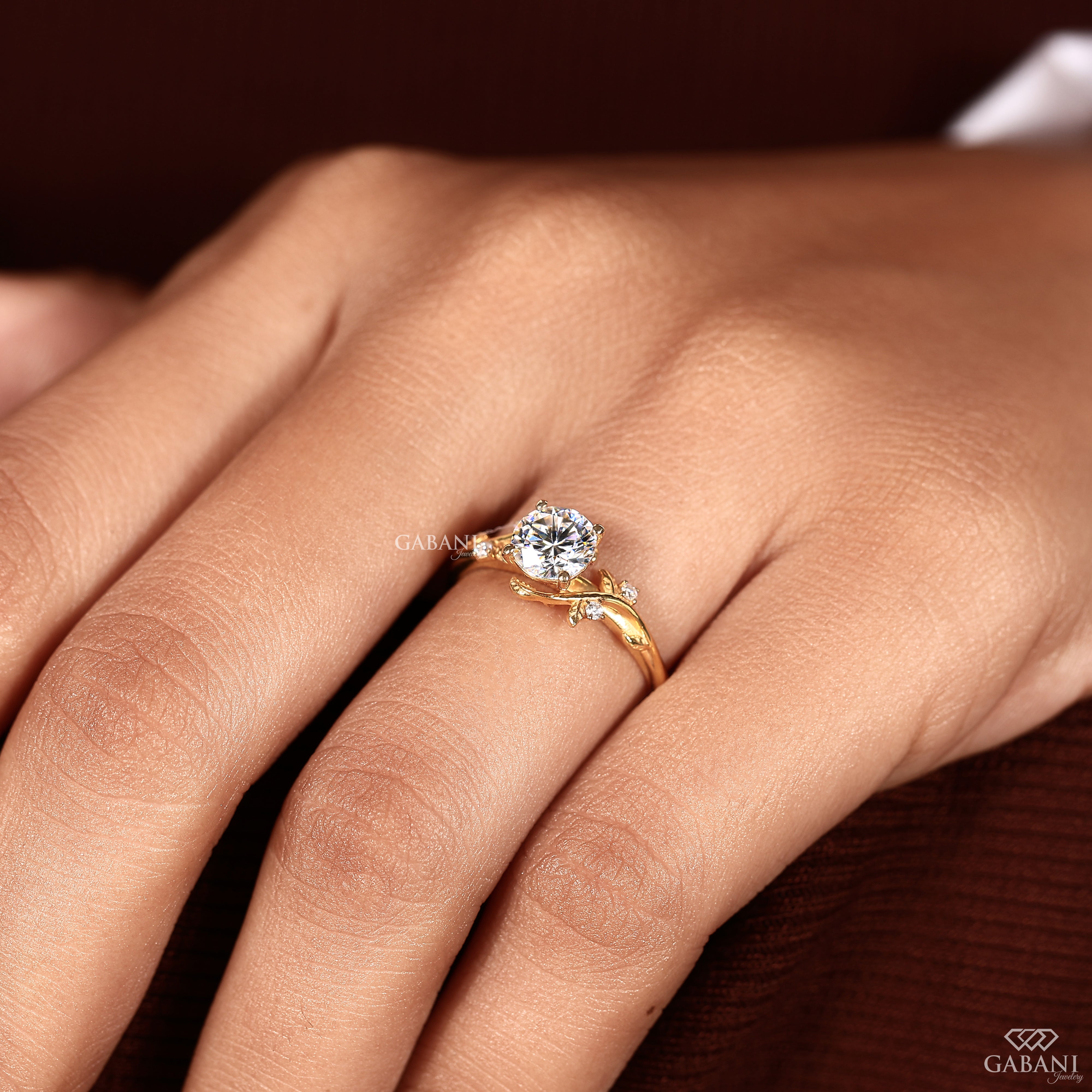 Round lab grown diamond proposal ring