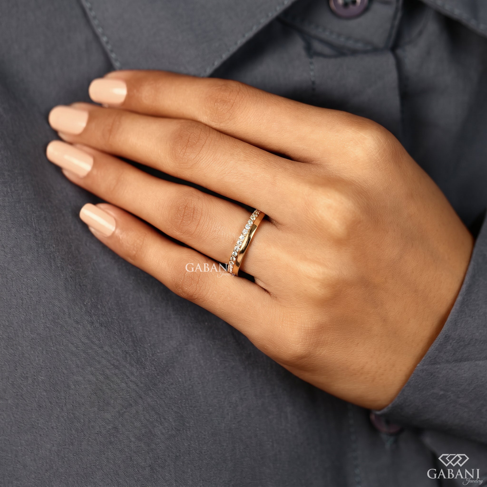 half eternity natural diamond band
