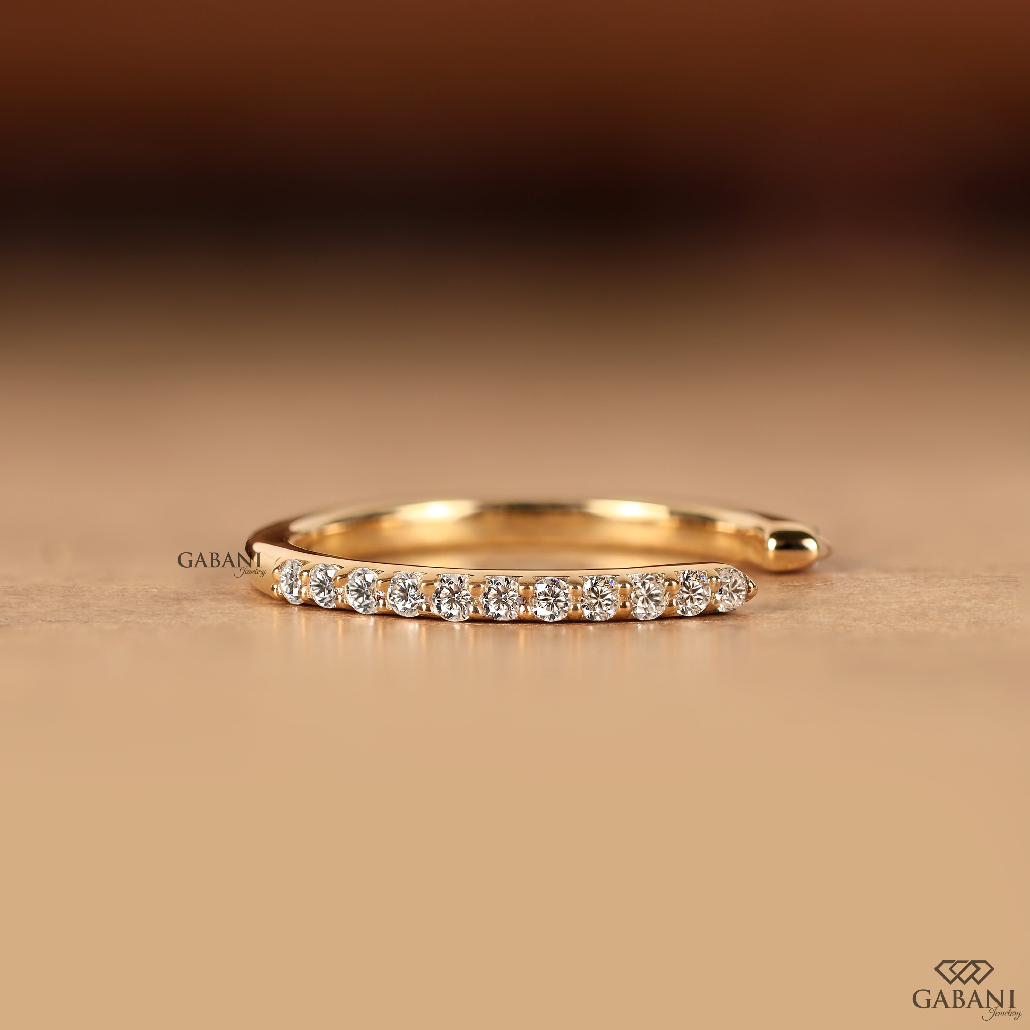 Opan Claw Lab Diamond Wedding Band For Women