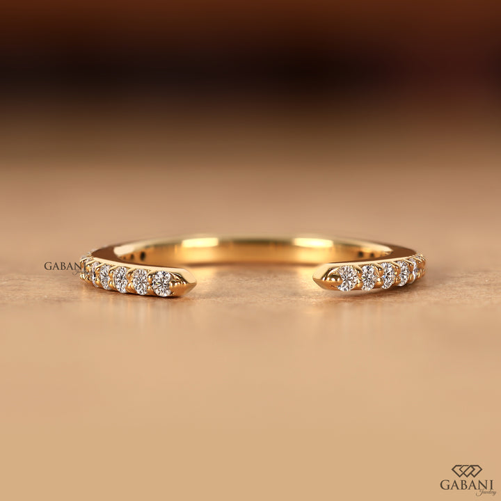 Opan Claw Lab Diamond Wedding Band For Women