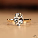 Oval Diamond Ring - Lab Grown Diamond Hidden Halo Ring