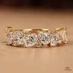 Pear and Round Lab Grown Diamond Half Eternity Wedding Band