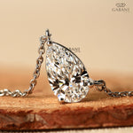Pear cut Lab Grown Diamond Solitaire Pendant for Women