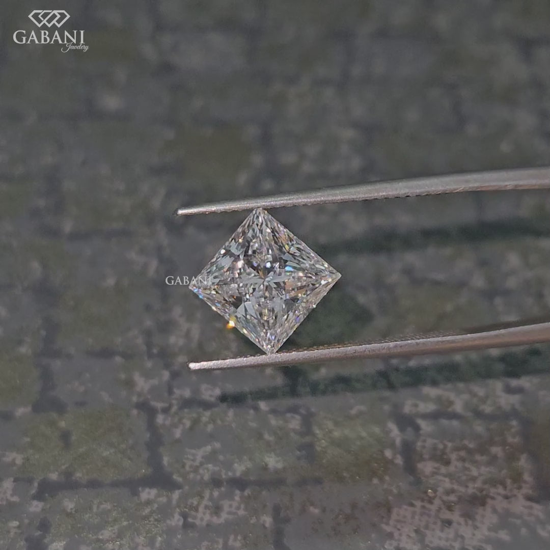 loose princess cut lab grown diamond square stone for engagement ring setting