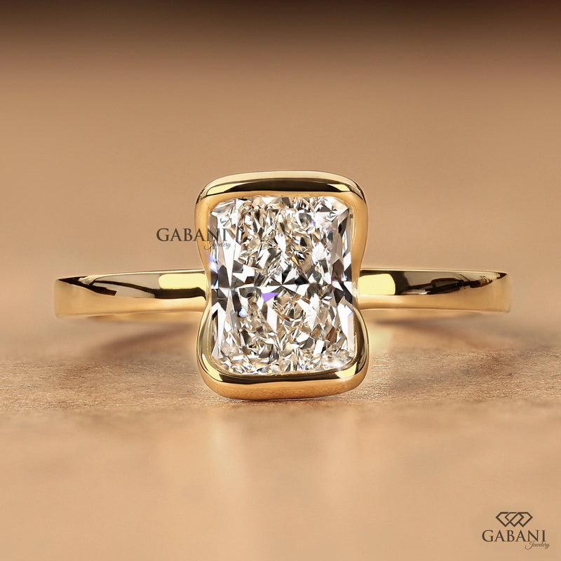 Radiant cut Lab Grown Diamond Solitaire Ring, Engagement Ring