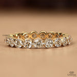 Round Diamond Shared Prong Eternity Band in Yellow Gold