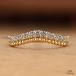 Curved Wedding Band For Women, Lab Grown Diamond Band