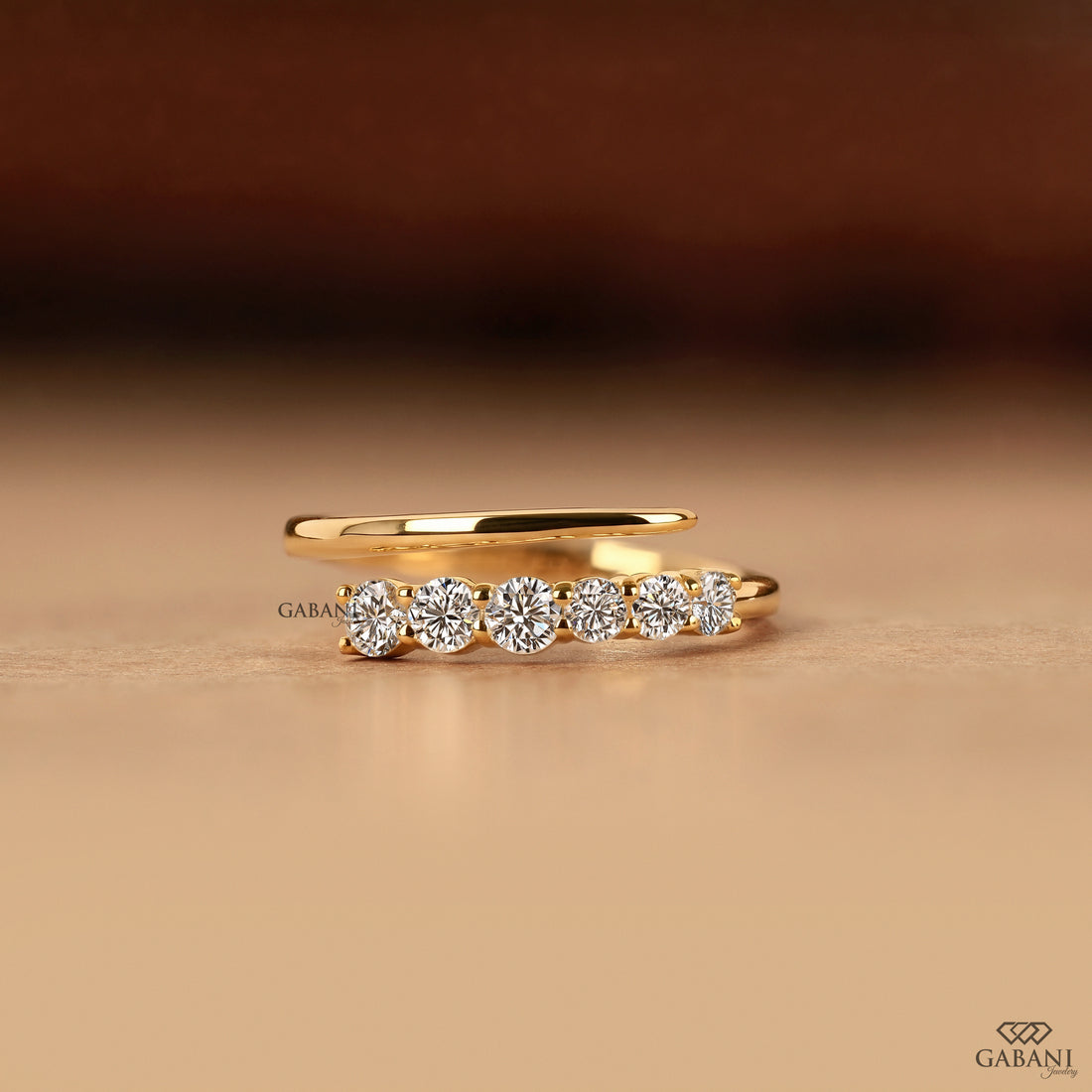 Round cut lab grown diamond seven stone wedding band
