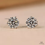 Round cut Natural Diamond Earrings - Solitaire Studs