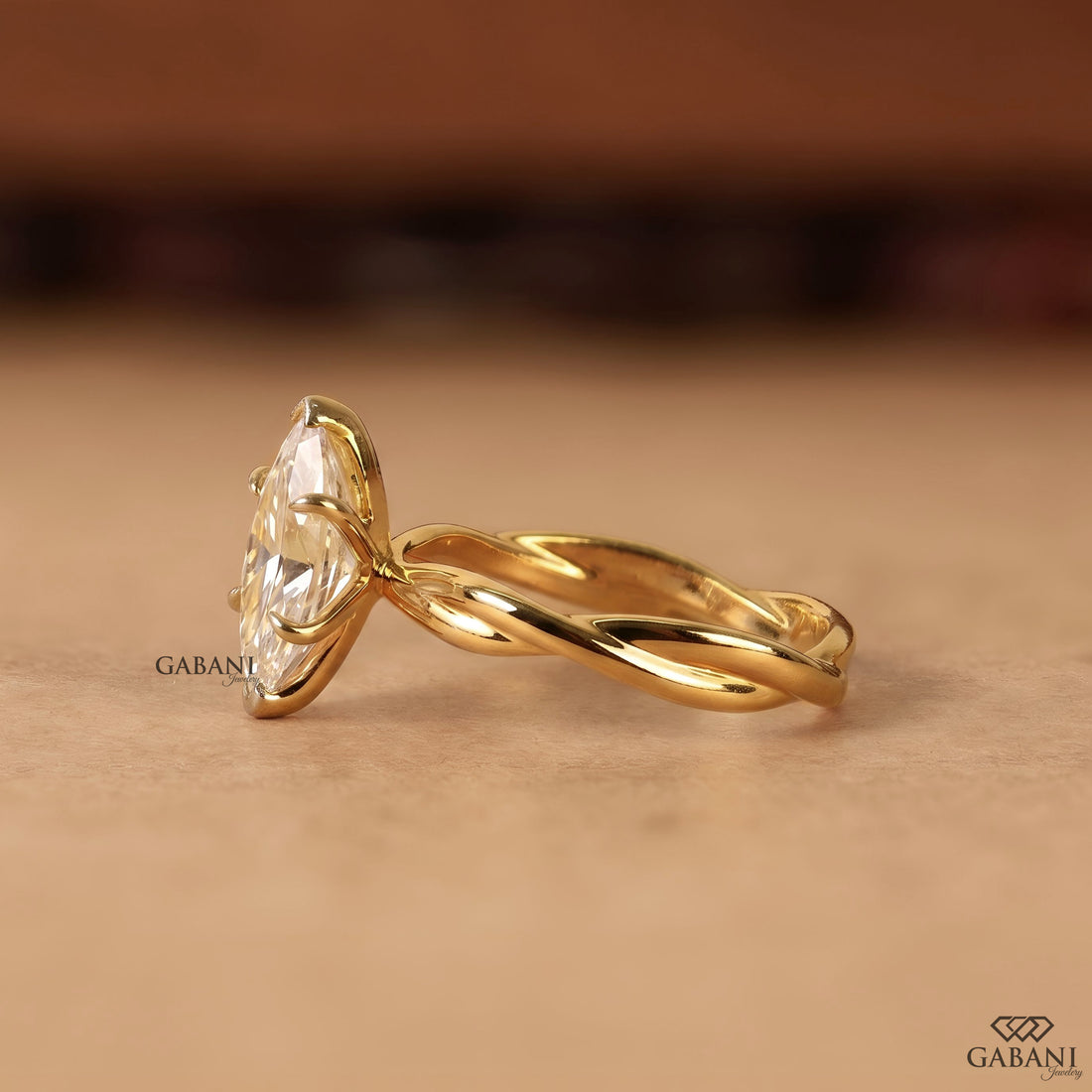 Marquise lab created diamond ring for women